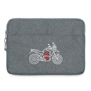 Motorrad GS weiss rot - Laptoptasche 15" - Grau meliert - Vorne