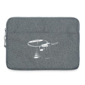 Grafischer Plattenspieler, Musikliebhaber - Laptoptasche 15" - Grau meliert - Vorne