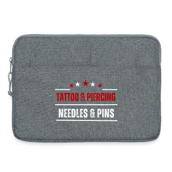 Needles & Pins Stars - Laptop bag 15" - heather grey - Front