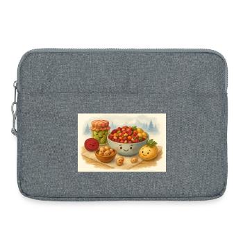 Fröhliche Vinegret Illustration - Laptoptasche 15" - Grau meliert - Vorne