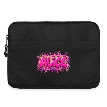 Graffiti  ALICE Prénom cadeau idéal imprimable sur - Sacoche pour ordinateur portable 15 pouces - noir - Devant