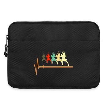 Samurai-Herzschlag-Krieger Bushido-Silhouette - Laptoptasche 15" - Schwarz - Vorne