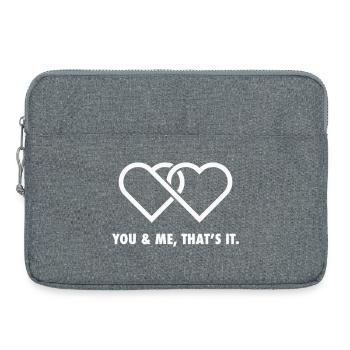 You And Me That's It - Valentine Linked Hearts - Laptop bag 15" - heather grey - Front