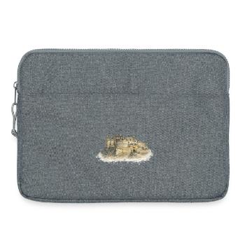Fort en pierre dans le brouillard - Sacoche pour ordinateur portable 15 pouces - gris chiné - Devant