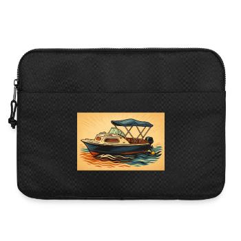Ambiance de vacances en bateau à moteur - Sacoche pour ordinateur portable 15 pouces - noir - Devant