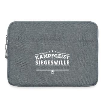 Kampfgeist - Siegeswille - YOUR TEXT  - Sacoche pour ordinateur portable 15 pouces - gris chiné - Devant