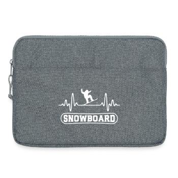 Snowboard battement de cœur snowboardeur - Sacoche pour ordinateur portable 15 pouces - gris chiné - Devant