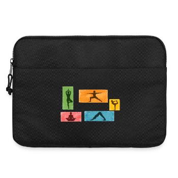 Bloc de couleurs Grunge Yoga Silhouettes - Sacoche pour ordinateur portable 15 pouces - noir - Devant
