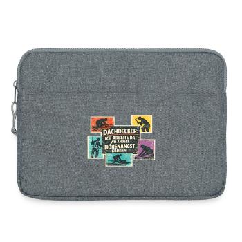Dachdecker Spruch Retro Collage - Laptoptasche 15" - Grau meliert - Vorne