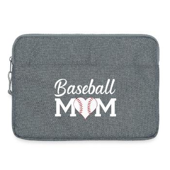 Baseball-Mama-Spieltags-Shirt Muttertagsgeschenk - Laptoptasche 15" - Grau meliert - Vorne