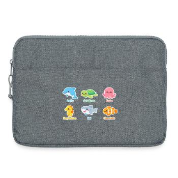 Kuschelige Meerestiere Sticker - Laptoptasche 15" - Grau meliert - Vorne
