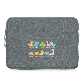 Bunte Dino-Truppe Niedliche Saurier - Laptoptasche 15" - Grau meliert - Vorne
