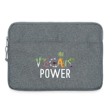 Potence végane Typographie des légumes Art végane drôle - Sacoche pour ordinateur portable 15 pouces - gris chiné - Devant