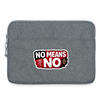 Nein-heißt-Nicht-Einwilligung-Aufkleber zur Aufklärung - Laptoptasche 15" - Grau meliert - Vorne