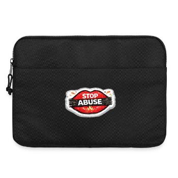 Stop Abuse Awareness Activist Sticker - Sacoche pour ordinateur portable 15 pouces - noir - Devant