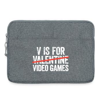 Valentine Gaming Typography - Laptop bag 15" - heather grey - Front