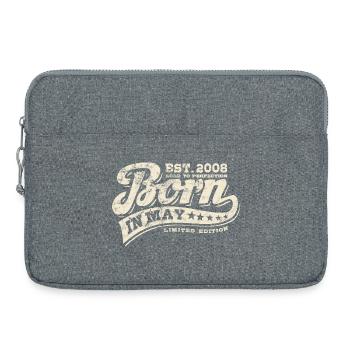 Born in May 2008 - Birthday - Gift - Laptop bag 15" - heather grey - Front