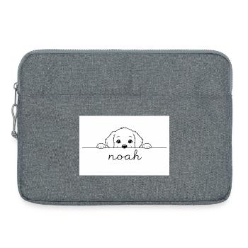 der kleine Welpe schaut Noah an. - Laptoptasche 15" - Grau meliert - Vorne