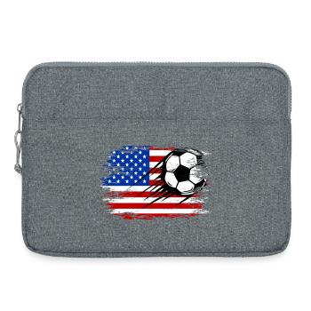 Football drapeau américain utilisé - Sacoche pour ordinateur portable 15 pouces - gris chiné - Devant