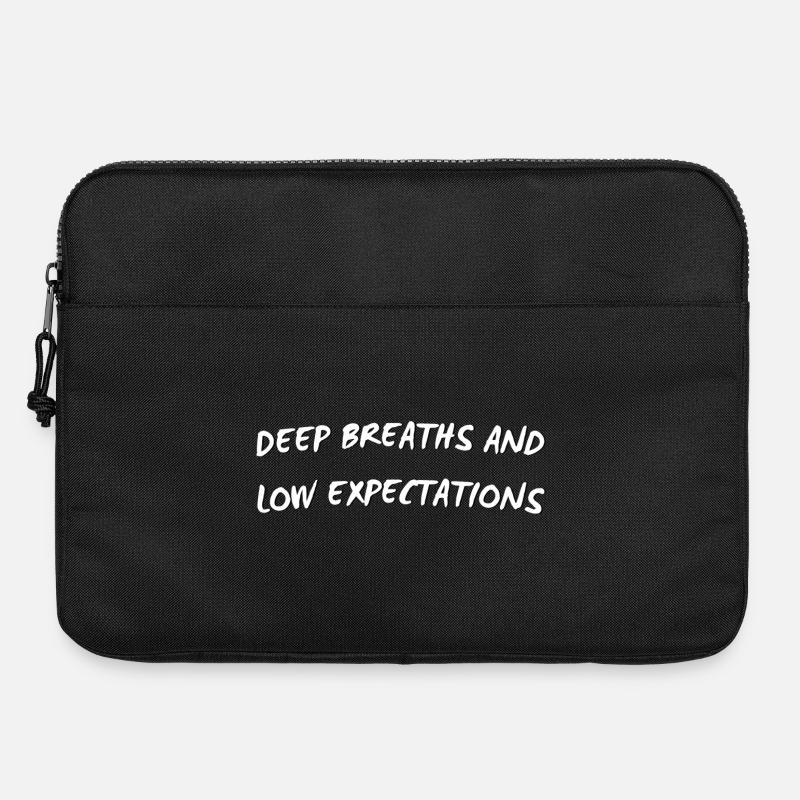 Deep Breaths & Low Expectations - Laptop bag 15" - black