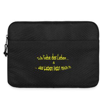 Ich-liebe-das-Leben-gelb - Laptoptasche 15" - Schwarz - Vorne