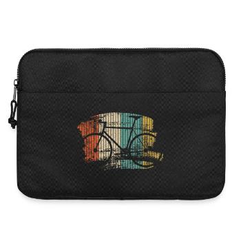Silhouette de vélo arc-en-ciel grunge - Sacoche pour ordinateur portable 15 pouces - noir - Devant