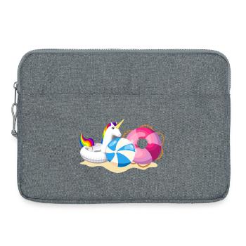 Unicorn Beach Party Summer - Laptop bag 15" - heather grey - Front