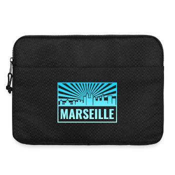 Marseille Skyline Sonnenstrahlen - Laptoptasche 15" - Schwarz - Vorne