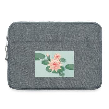 Fleurs de nénuphars avec bourgeon dans l’étang de nénuphars - Sacoche pour ordinateur portable 15 pouces - gris chiné - Devant