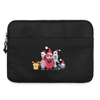 fröhliche bunte Monster Familie feiert Weihnachten - Laptoptasche 15" - Schwarz - Vorne