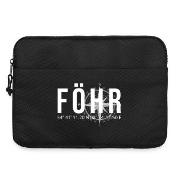 Koordinaten Föhr - Laptoptasche 15" - Schwarz - Vorne