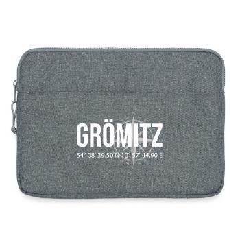 Koordinaten Grömitz - Laptoptasche 15" - Grau meliert - Vorne