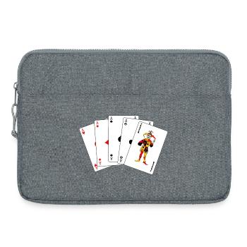 Cinq cartes Carré - Sacoche pour ordinateur portable 15 pouces - gris chiné - Devant