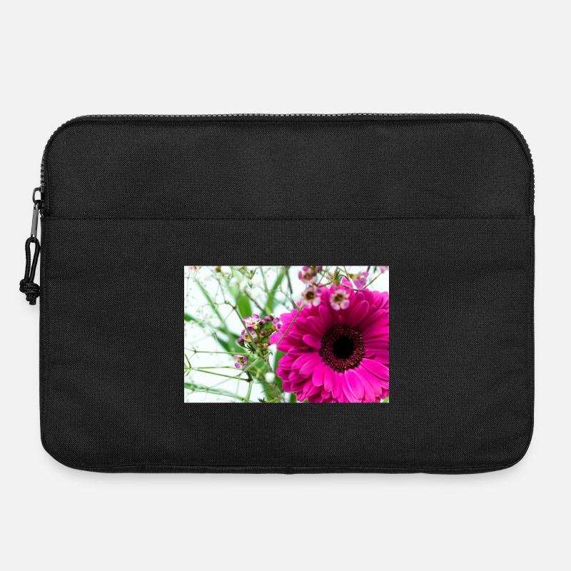 Pink Gerbera Blüte Florales Muster - Laptoptasche 15" - Schwarz