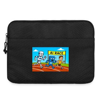 AI Race Running Cartoon Design - Laptop bag 15" - black - Front