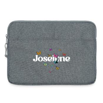 Beau prénom de fille avec des papillons JOSELYNE - Sacoche pour ordinateur portable 15 pouces - gris chiné - Devant