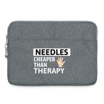 Needles Cheaper Than Therapy Acupuncturist  - Laptop bag 15" - heather grey - Front
