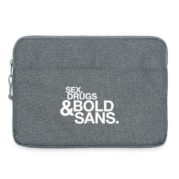 Sex, Drugs & Bold Sans – Typo Humor Graphic Designer - Laptop bag 15" - heather grey - Front
