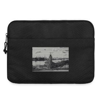 Hamburger Hafen Pegelturm retro - Laptoptasche 15" - Schwarz - Vorne