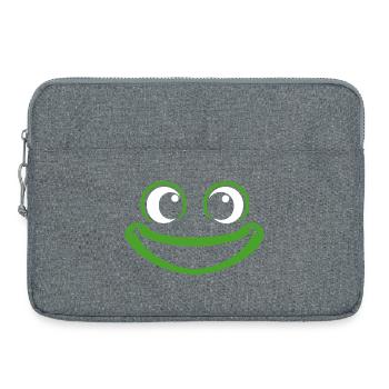 Frosch | Big Face Kostüm Karneval Verkleidung - Laptoptasche 15" - Grau meliert - Vorne