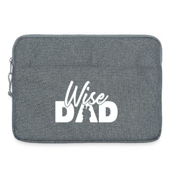 Wise Dad Silhouette Fatherhood Parenting - Laptop bag 15" - heather grey - Front