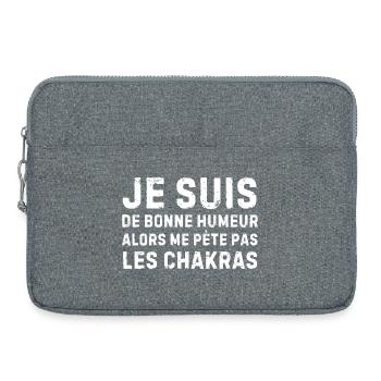 In guter Stimmung – berühre meine Chakren nicht - Laptoptasche 15" - Grau meliert - Vorne