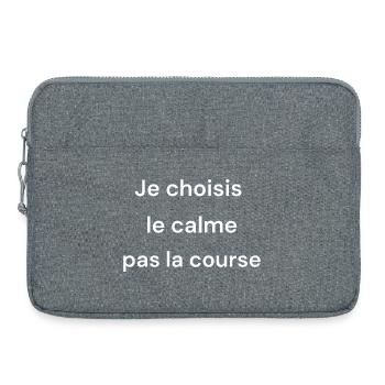 Je choisis le calme, pas la course - Sacoche pour ordinateur portable 15 pouces - gris chiné - Devant
