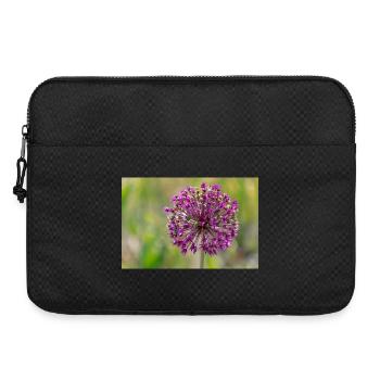 Gros plan d’une fleur violette - Poireau géant - Sacoche pour ordinateur portable 15 pouces - noir - Devant