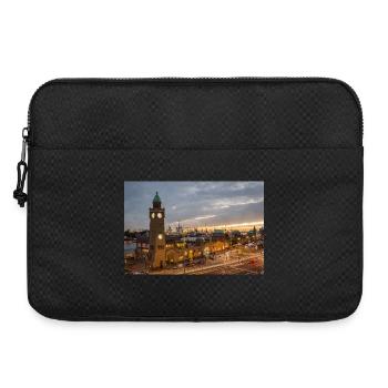 Landungsbrücken am Abend - Poster - Laptoptasche 15" - Schwarz - Vorne
