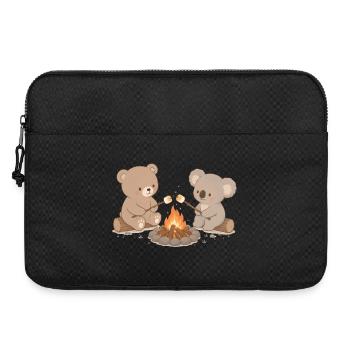 Ours et koala autour du feu de camp avec des guimauves - Sacoche pour ordinateur portable 15 pouces - noir - Devant