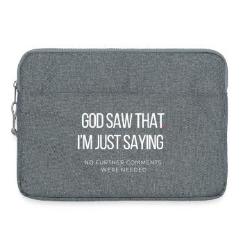 Gott hat das gesehen, ich sage nur ein lustiges sarkastisches Zitat - Laptoptasche 15" - Grau meliert - Vorne