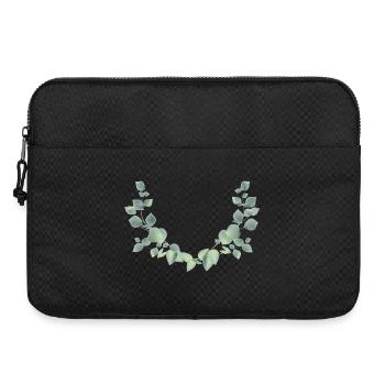 zarter Eukalyptus Zweige als halber Kranz - Laptoptasche 15" - Schwarz - Vorne