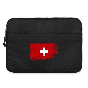 Distressed Schweizer Flagge Emblem - Laptoptasche 15" - Schwarz - Vorne