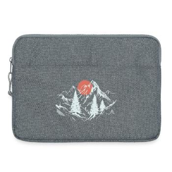 Soleil pourpre sur les pins alpins - Sacoche pour ordinateur portable 15 pouces - gris chiné - Devant